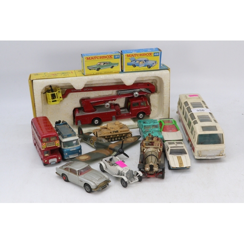 356 - Corgi Major Simon Snorkel fire engine, Matchbox no 31 Lincoln Continental and 46 Mercedes 300 SE Cou... 