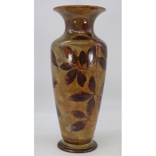 436 - Doulton autumn leaves tall vase with glued base, approx. 41cm high