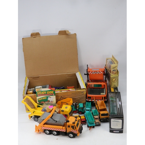 504 - Quantity of assorted diecast, skip lorries and other diecast etc