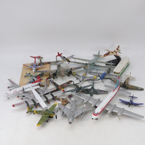 576 - A selection of assorted diecast planes mainly military and passenger to include Virgin, BKS, America... 