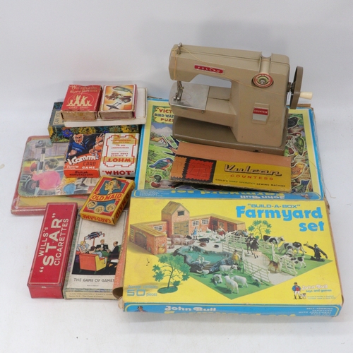 579 - Selection of vintage childrens games including, kiddies post office, john bull farm yard, card games... 