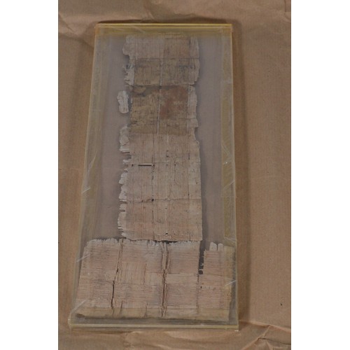 262 - A Papyrus demotic document bought in Cairo in 1965 with copies of supporting authentication document... 