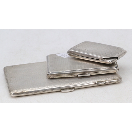 30 - Two silver hallmarked cigarette cases, and a silver hallmarked match case (approx. weight251g)