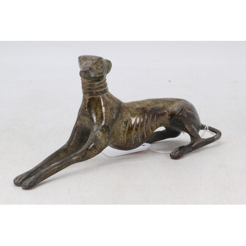 44 - Vintage metal figure of a Greyhound dog approx. 20cm long x 9cm high