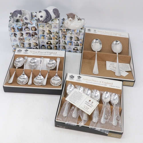 626 - Copenhagen figures and boxed Arthur Price Cutlery