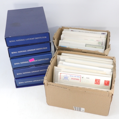 717 - Five albums of RNLI first day covers and two small boxes of FDCs noted first flights, royal airforce... 