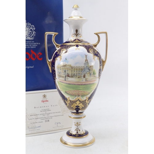 132 - A Spode Balmoral Vase commemorating the Golden Jubilee of HM QEII, limited edition 8/100 exclusively... 