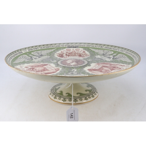 142 - A Copeland Spode  charger on stand commemorating Prince Albert