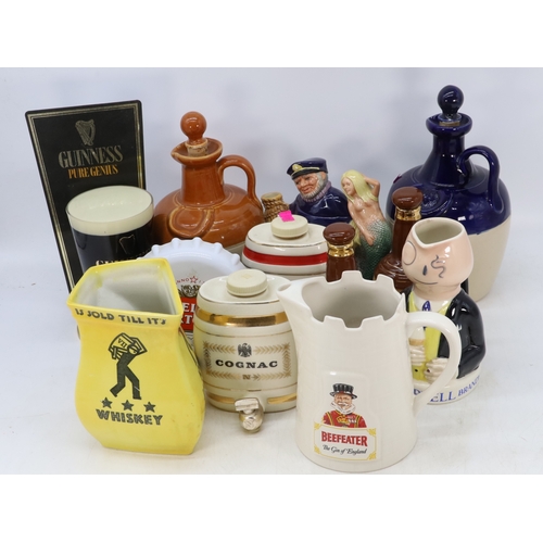 574 - Quantity of Breweriana to include advertising jugs, Beefeater, Martell etc