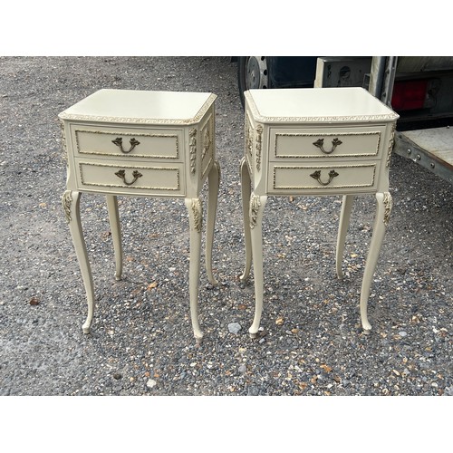 591 - Two Marie Antoinette style bedside drawers