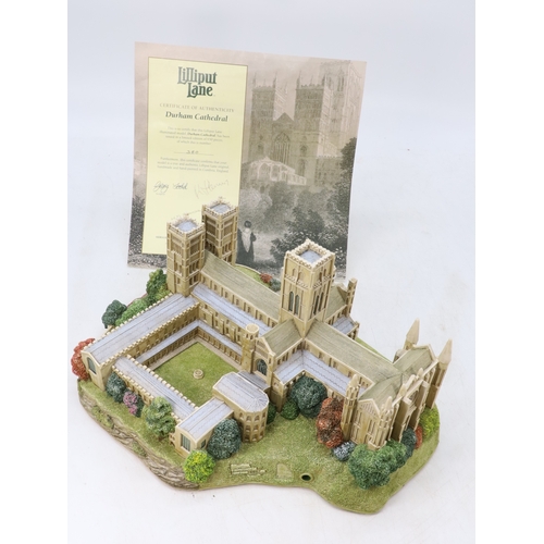 614 - Lilliput Lane L2857 Durham Cathedral limited edition with signed certificate - no box