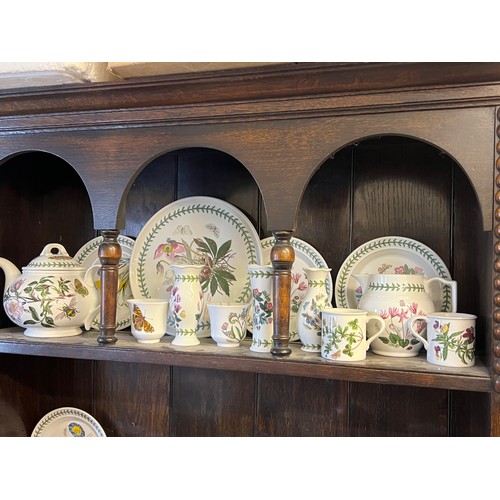 612 - Good selection of Portmeirion Botanic Garden to include tea pot, plates, mantle clock, glasses etc