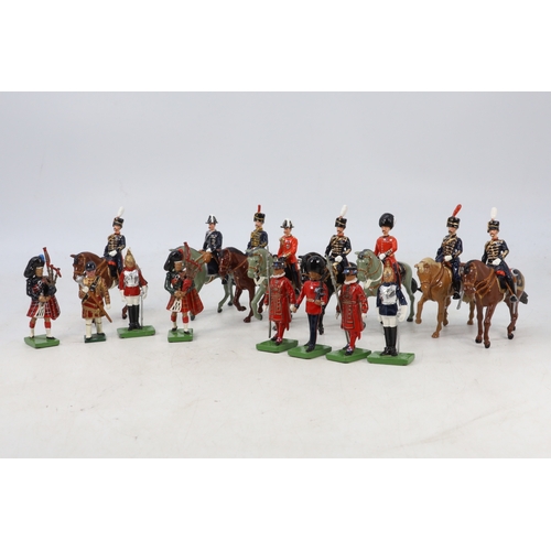 27 - A quantity of loose hollow cast mounted soldiers some Britains