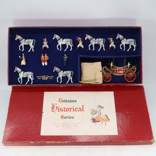 62 - Britains Historical Series set 2094 State open Landau with team of Windsor Greys