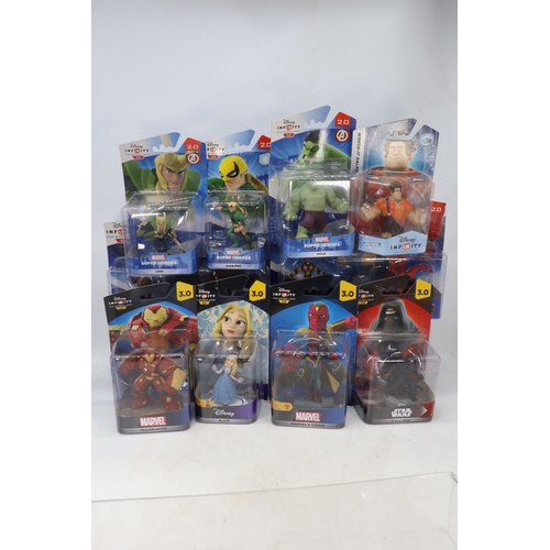 107 - A selection of assorted Disney Infinity figures to include Marvel Captain America, Venom, Pocket Rac... 