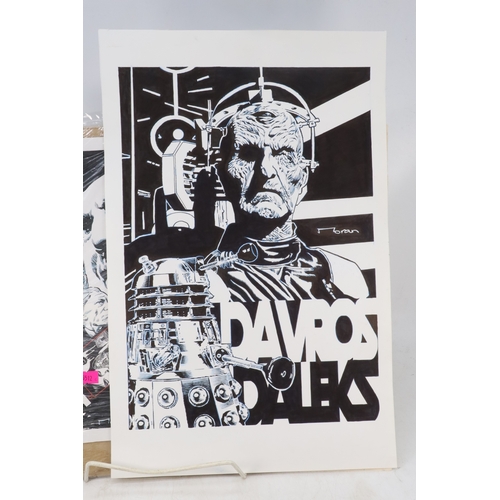 13 - A selection of Doctor Who original artworks and prints to include works by Graeme Neil Reid, David G... 