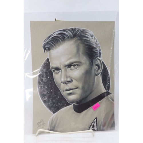 27 - Two Dave Atkins original artwork Star Trek portraits dated 2022