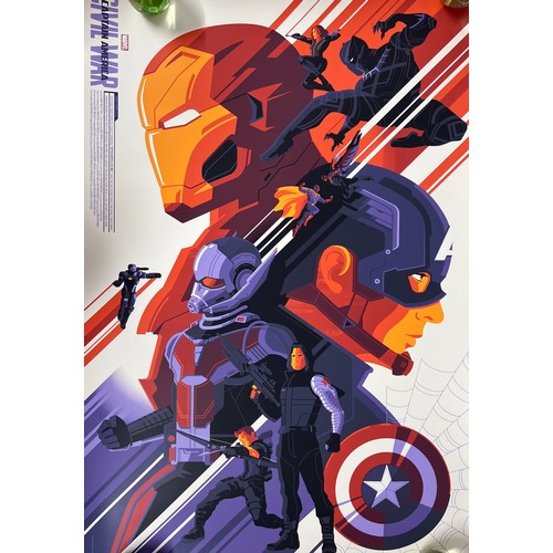 34 - A Marvel Spiderman poster together with Captain America poster