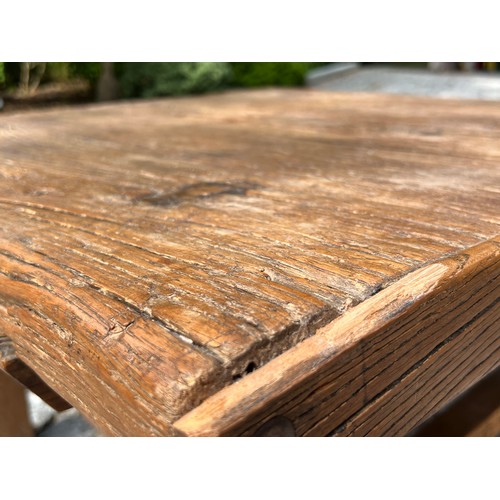 228 - Rustic wooden teak table bespoke made table