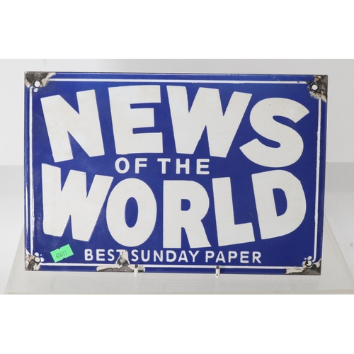 339 - Contemporary enamel sign ' News of the World'