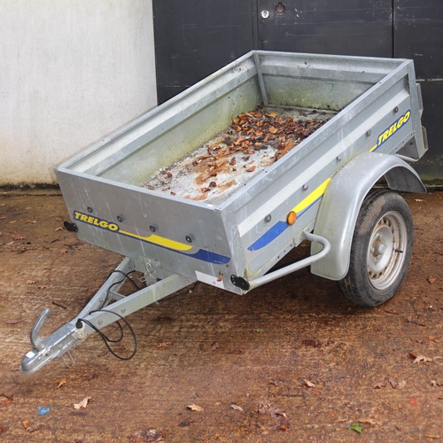 518 - Trelgo galvanised trailer measures approx. 5ft