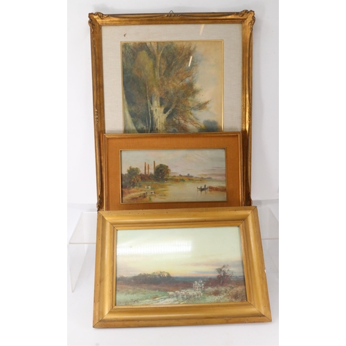 394A - Bucolic scene by Sylvester Stanardd together with a lake scene by G Stevens and a river and woodland... 