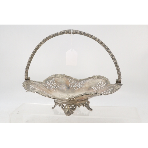 23 - A silver plated bonbon basket with handle