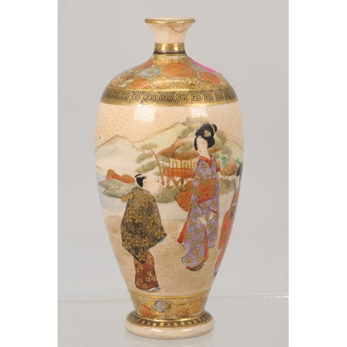 44 - Japanese satsuma vase restored to rim