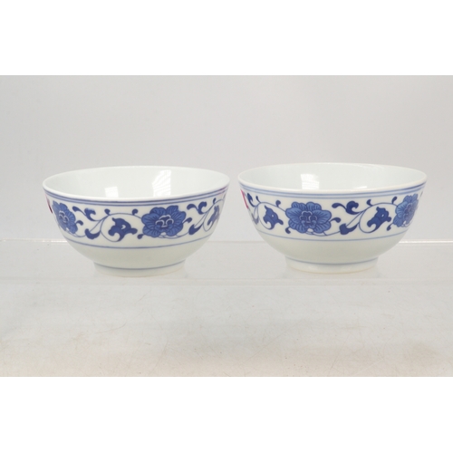 51 - Pair of blue and white decorative bowls