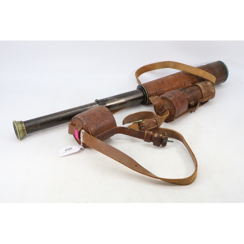 74 - A WWI brass draw telescope by TT & H limited, in fitted leather case