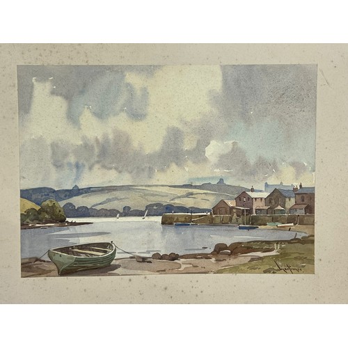 112 - Two early 20th century watercolours one of Salcombe the other of Charmouth, both signed illegible