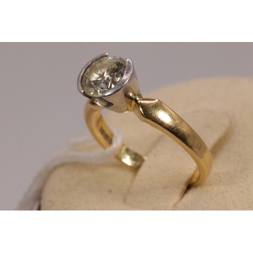 183 - 18ct gold and platinum mounted 1ct Diamond ring