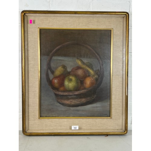 253 - Ugo Bernasconi (1874-1960) 'Cestino di Frutta' still life study of fruit in a basket (measures appro... 