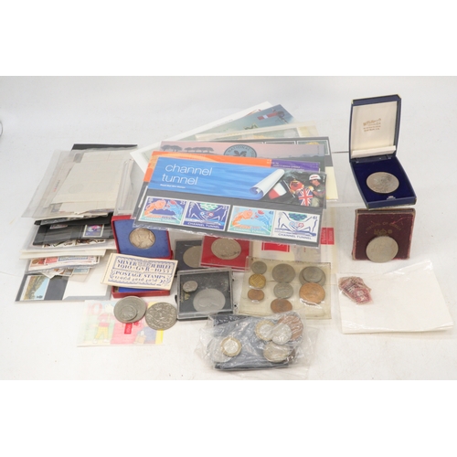 264 - Selection of coins stamps, Booklets etc