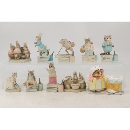 294 - A selection of Enesco Beatrix Potter figures together with a Mrs Tiggywinkle egg cup