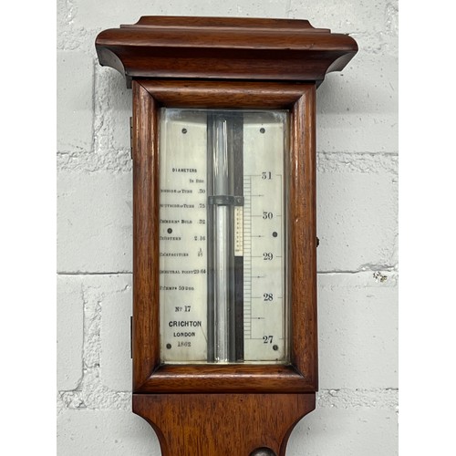 468 - Antique mahogany cased mercury stick barometer