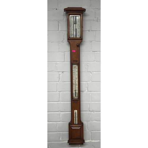 468 - Antique mahogany cased mercury stick barometer