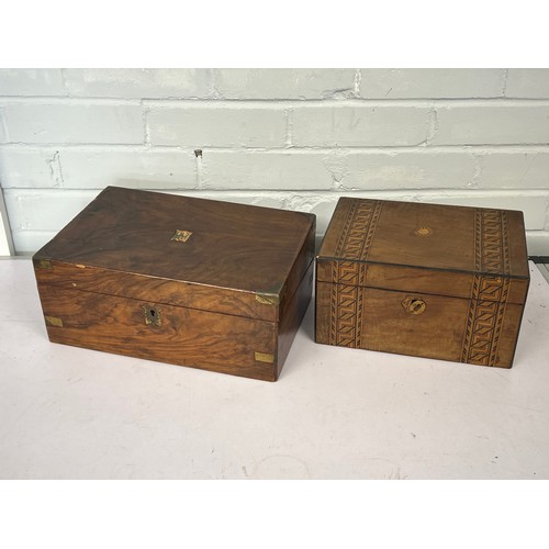 532 - Antique work box and a similar writing slope