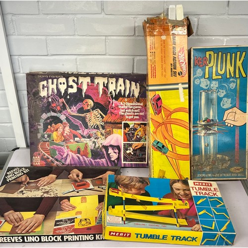 534 - Selection of vintage games, Ghost Train, Bermuda Triangle, Mousse trap, Magic etc