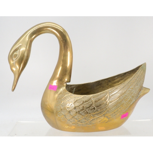 536 - A large brass Swan planter