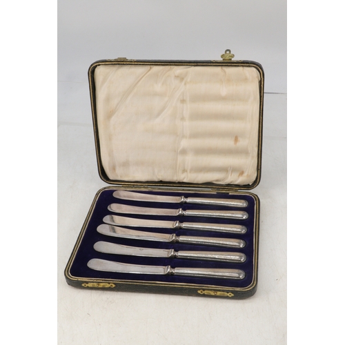 20 - A cased set of silver handled tea knives