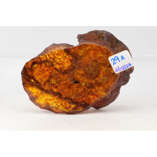 29A - A reproduction Amber lump, polished to one side