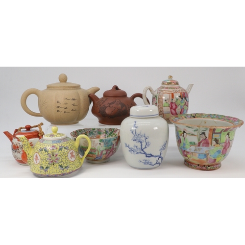 315 - Yixing teapots, famille rose teapot, etc