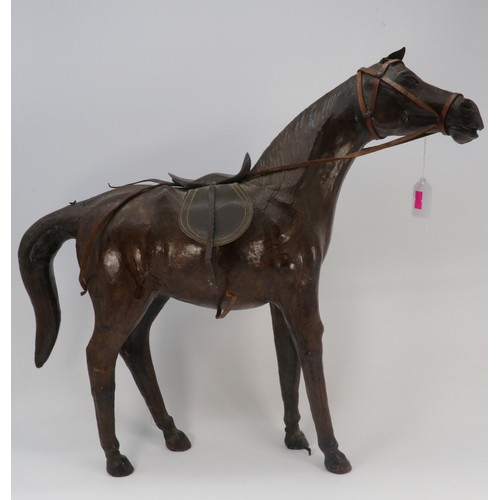 458 - Leather horse, approx. 20