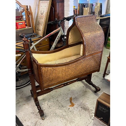 457 - Mahogany berger crib swing and stand