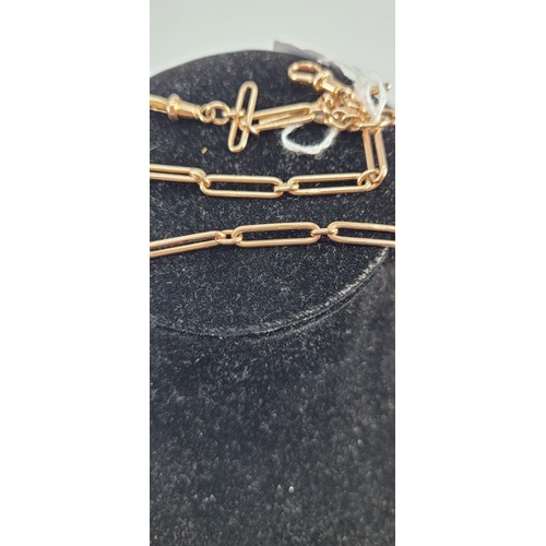 178 - 9ct rose gold Albert chain approx 18.9g; total length (clasp to clasp) approx. 35cm