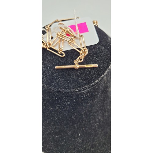 178 - 9ct rose gold Albert chain approx 18.9g; total length (clasp to clasp) approx. 35cm