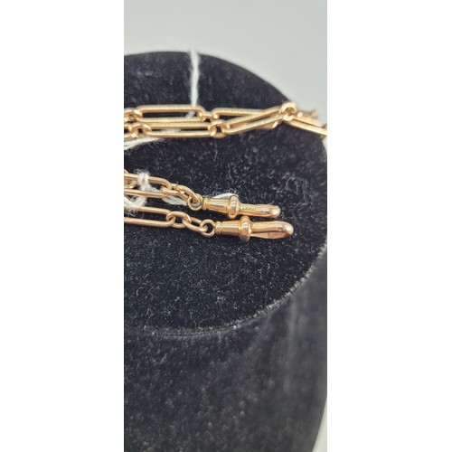 178 - 9ct rose gold Albert chain approx 18.9g; total length (clasp to clasp) approx. 35cm