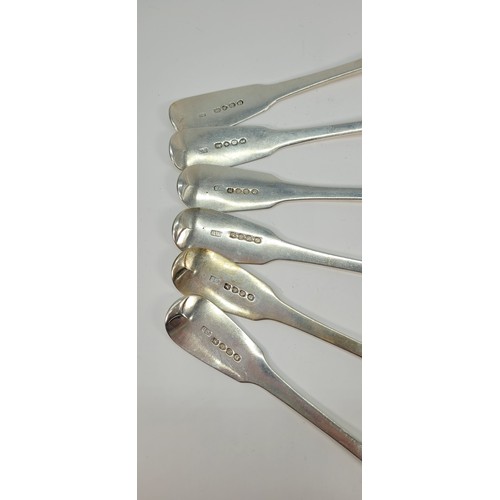 23A - 6 antique silver hall marked table spoons approx 420g