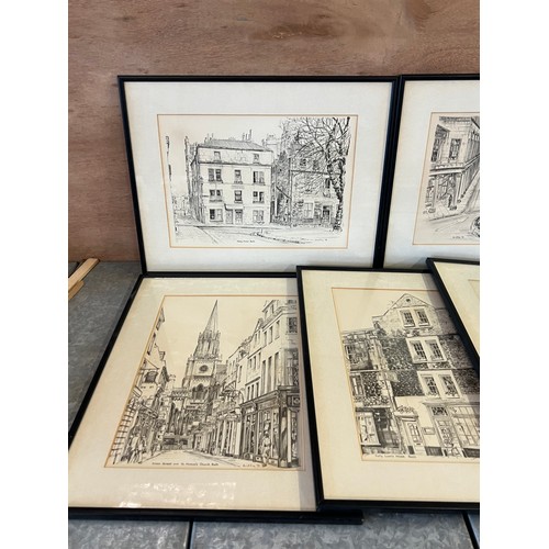 71 - Ten framed Griffin etchings mainly of bath and surrounding areas, together with a box of further pri... 